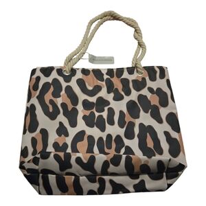 Chic Leopard Print Tote with Rope Handles
